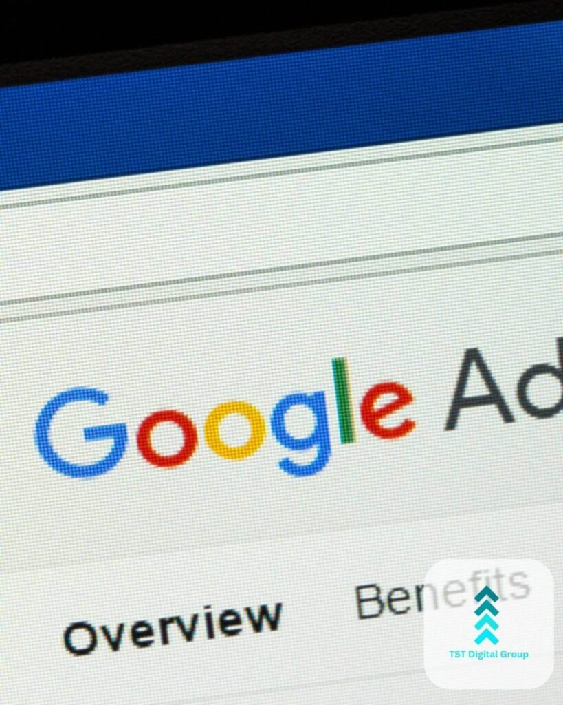 Close-up of the Google Ads interface, highlighting PPC management and digital marketing services for businesses by TST Digital Agency in Leon Valley, San Antonio, Texas.